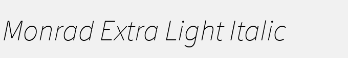 Monrad Extra Light Italic